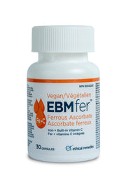 EBMfer vegan vegetarian ferrous ascorbate iron 30 caps
